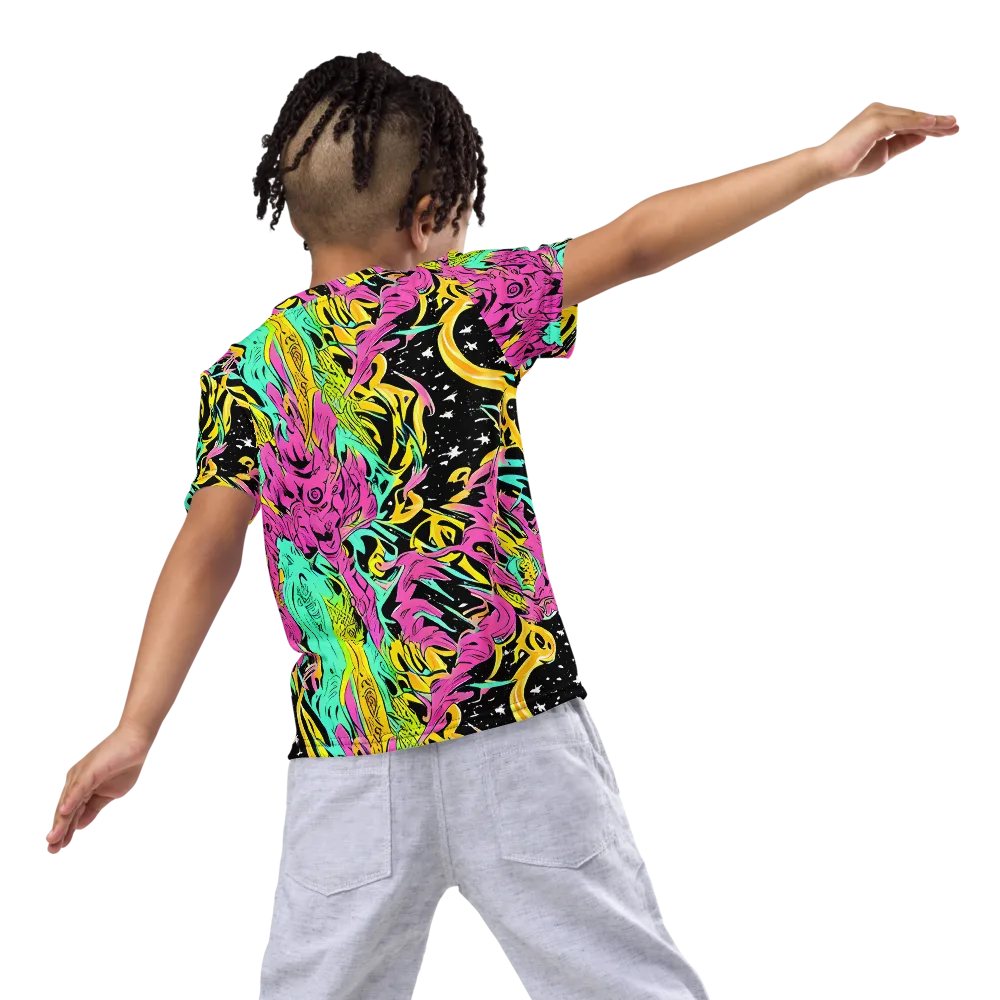 Feldstein Frenzy on Kids Crew Neck T-Shirt — Back