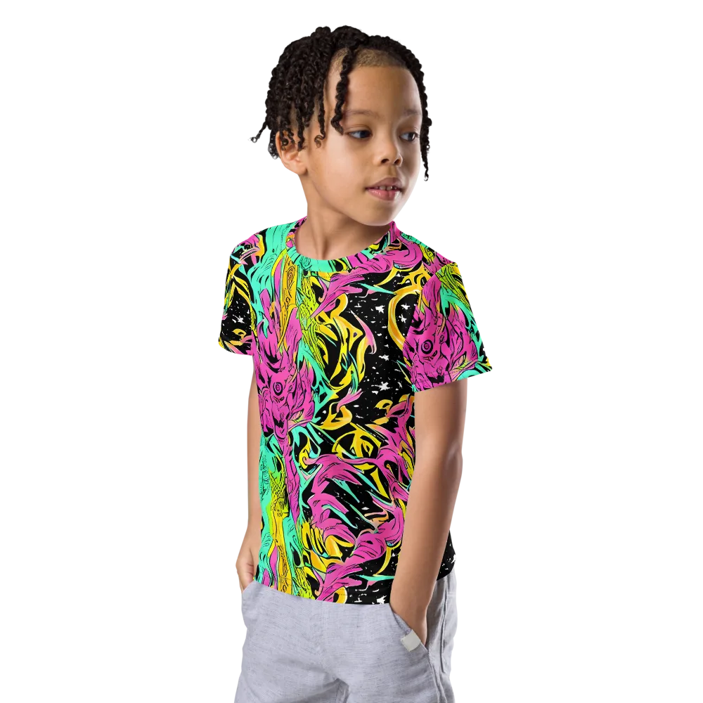 Feldstein Frenzy on Kids Crew Neck T-Shirt — Left Front