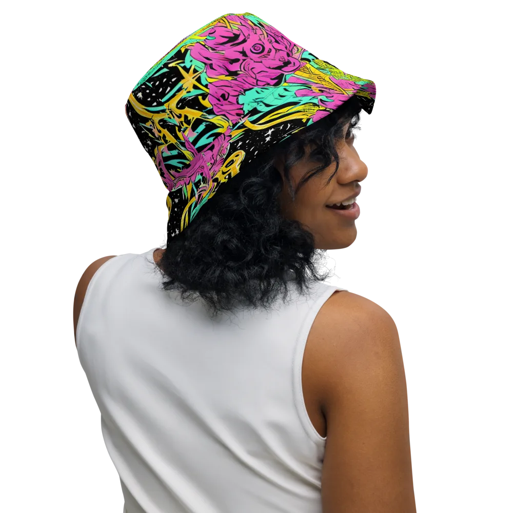 Feldstein Frenzy on Reversible Bucket Hat — Right Outside