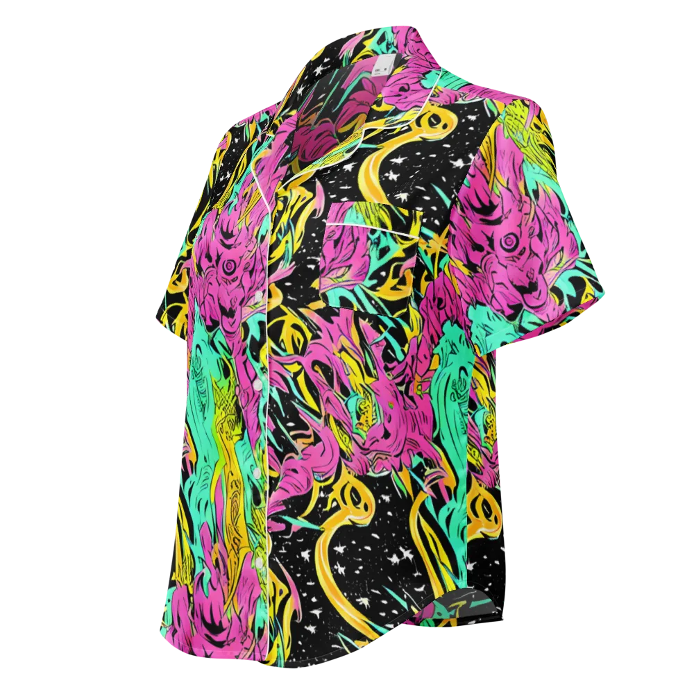 Feldstein Frenzy on Women's Short Sleeve Pajama Top — Left Front