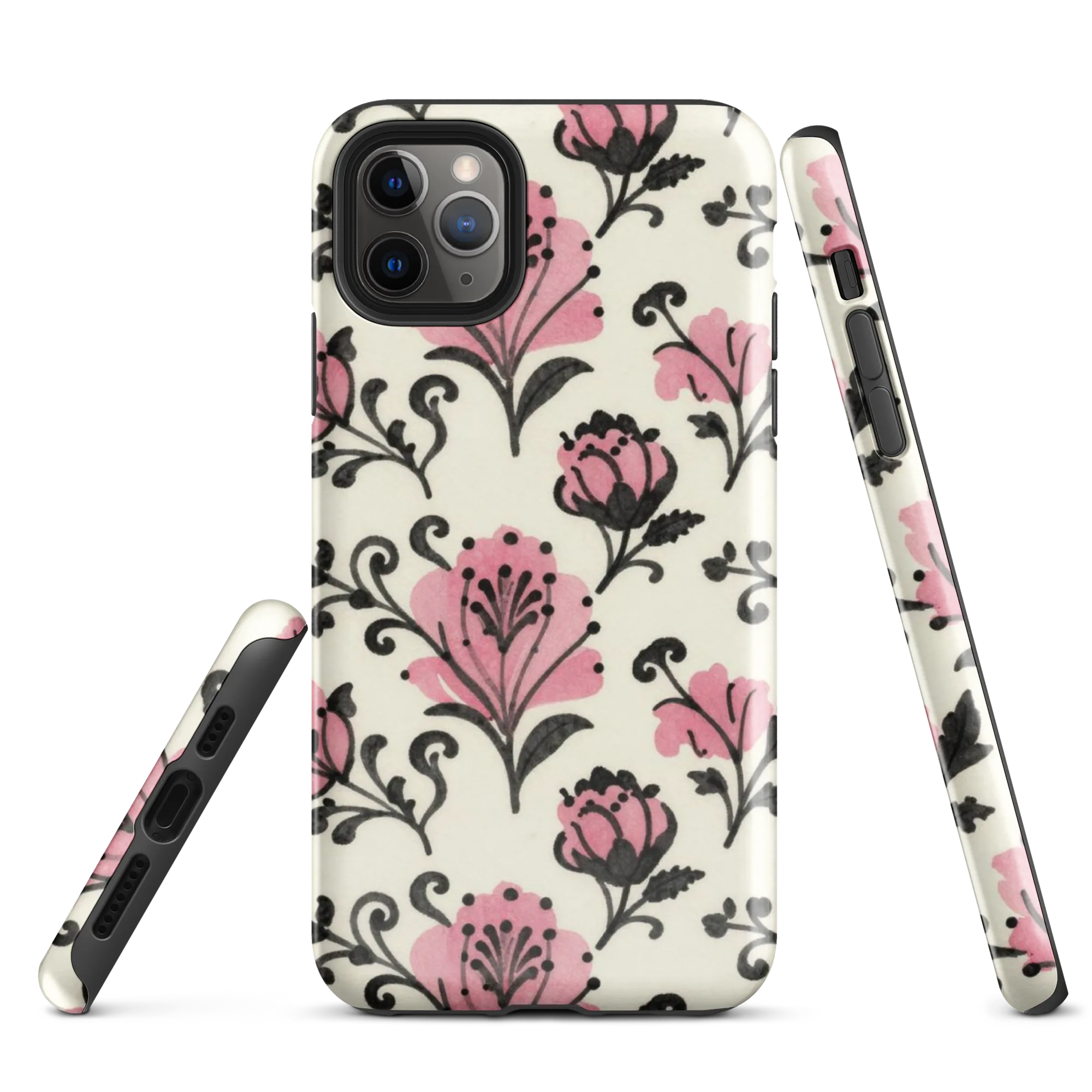 Pink Curlicue Garden on Tough Case for iPhone® — Front