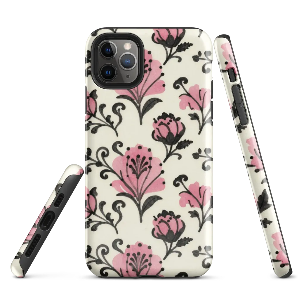 Pink Curlicue Garden on Tough Case for iPhone® — Front