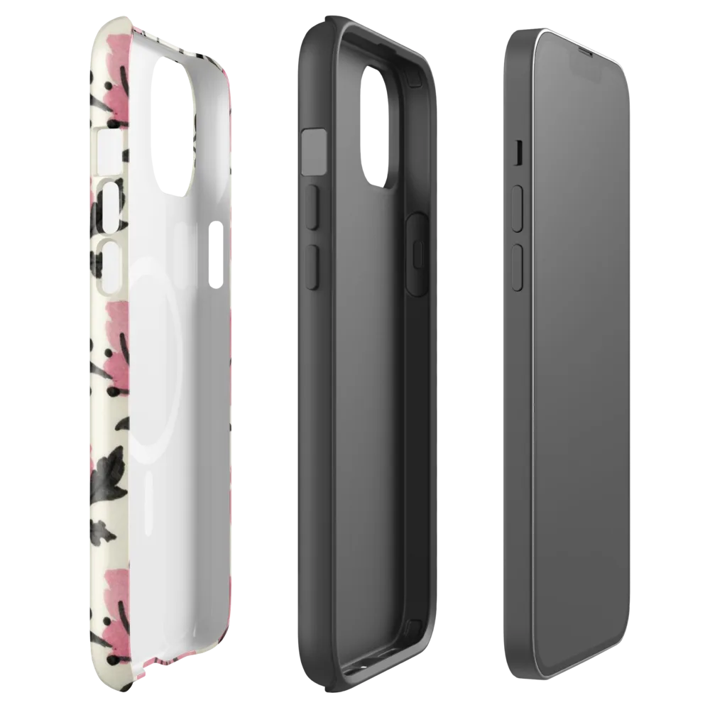 Pink Curlicue Garden on MagSafe Tough Case for iPhone® — Front