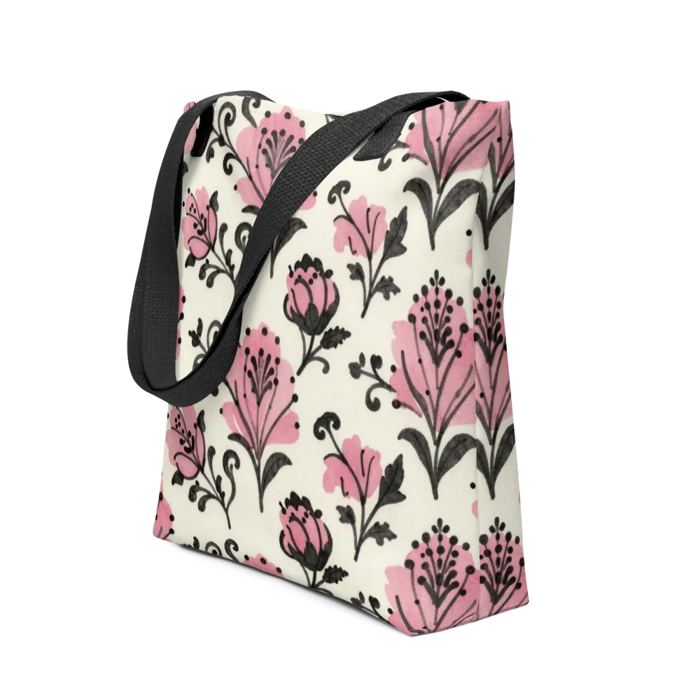 Pink Curlicue Garden on Tote Bag — Front