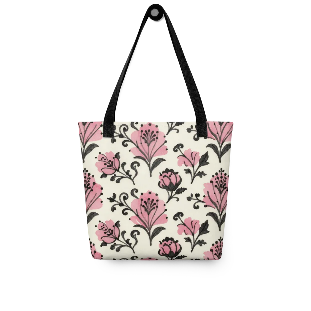 Pink Curlicue Garden on Tote Bag — Front