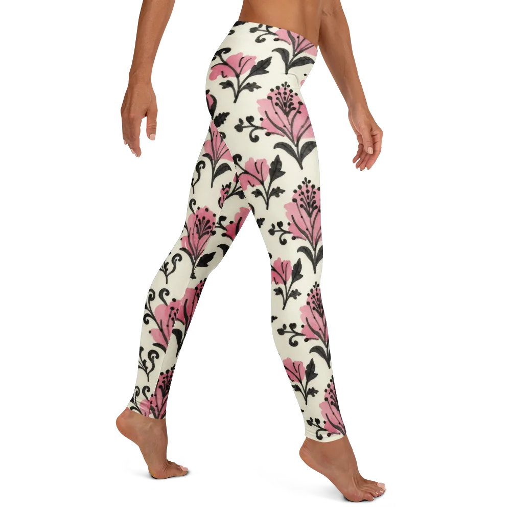 Pink Curlicue Garden on Leggings — Right