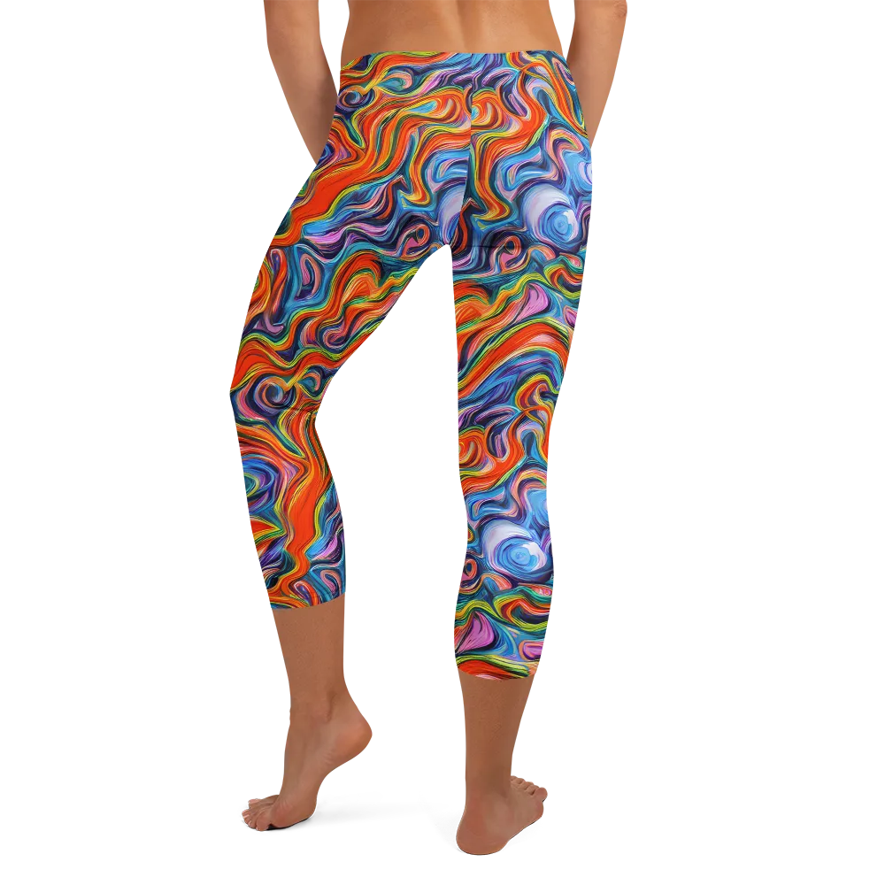 Riptide Radiance on Capri Leggings — Back