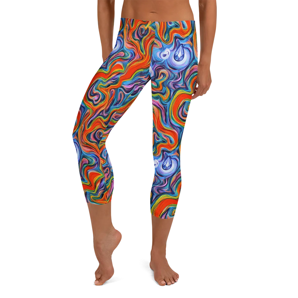 Riptide Radiance on Capri Leggings — Front
