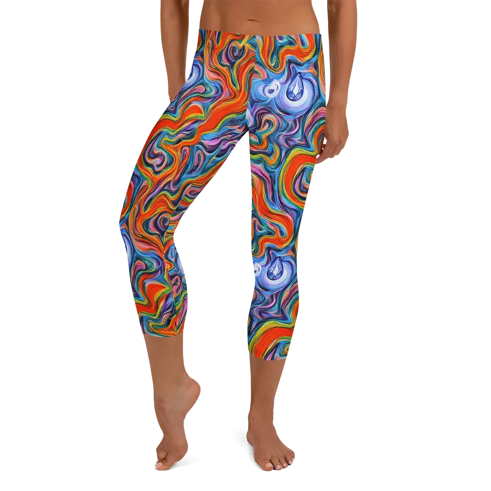 Riptide Radiance on Capri Leggings — Front