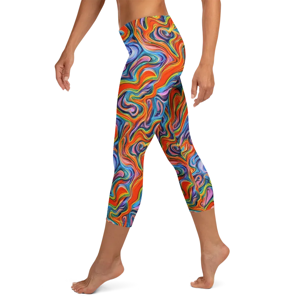 Riptide Radiance on Capri Leggings — Left