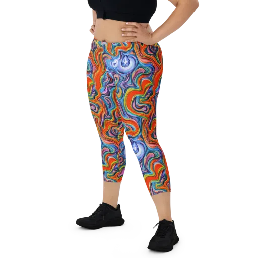 Riptide Radiance on a Capri Leggings