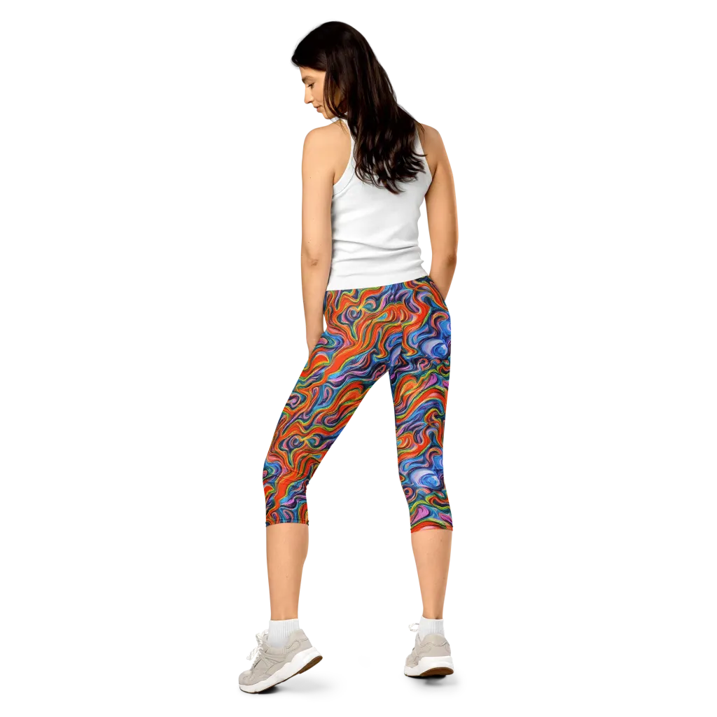 Riptide Radiance on Capri Leggings — Back