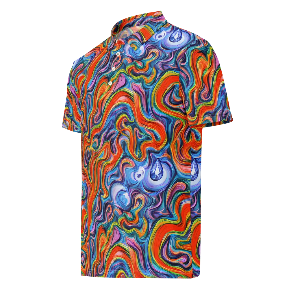 Riptide Radiance on Men's Slim Fit Polo Shirt — Left Front
