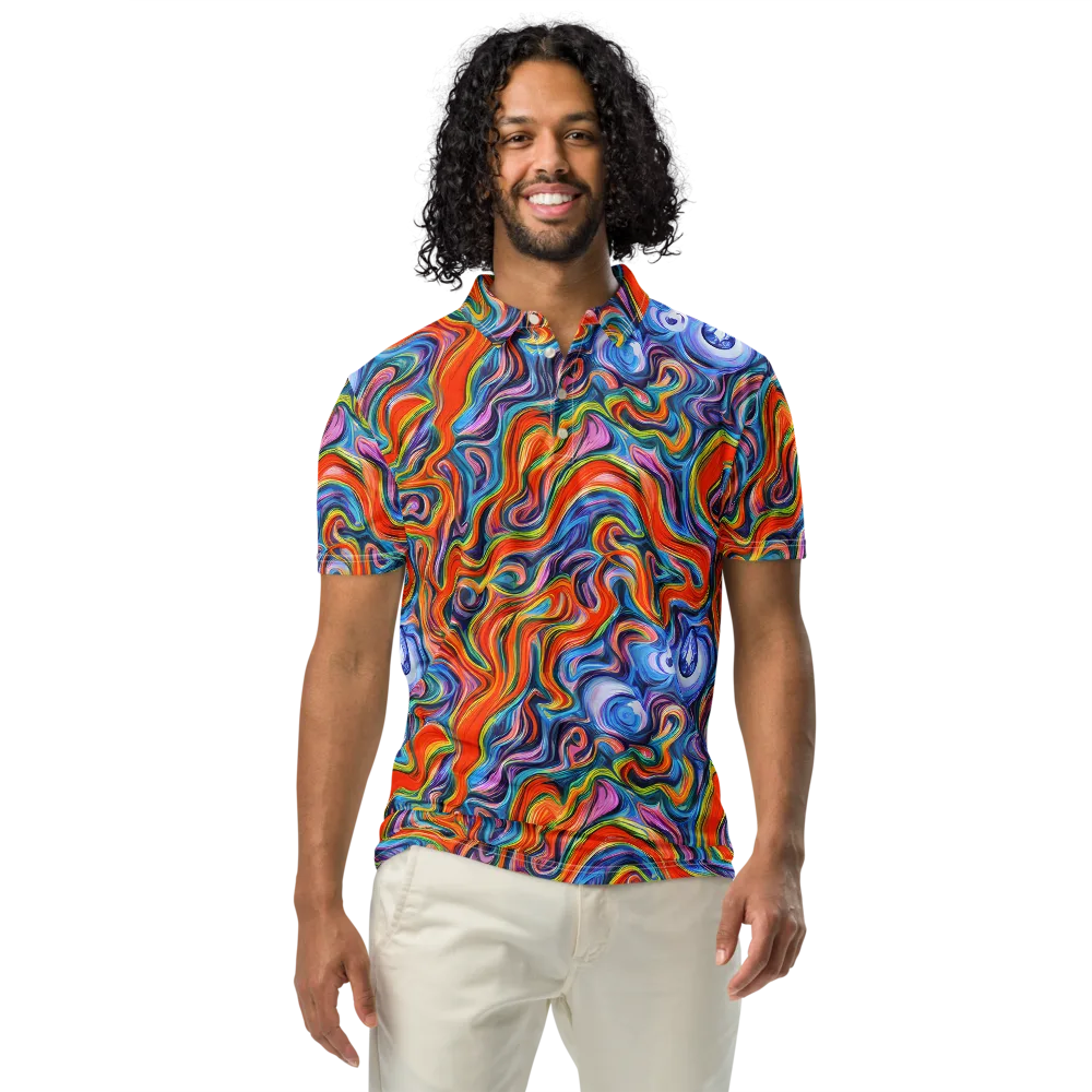 Riptide Radiance on Men's Slim Fit Polo Shirt — Front