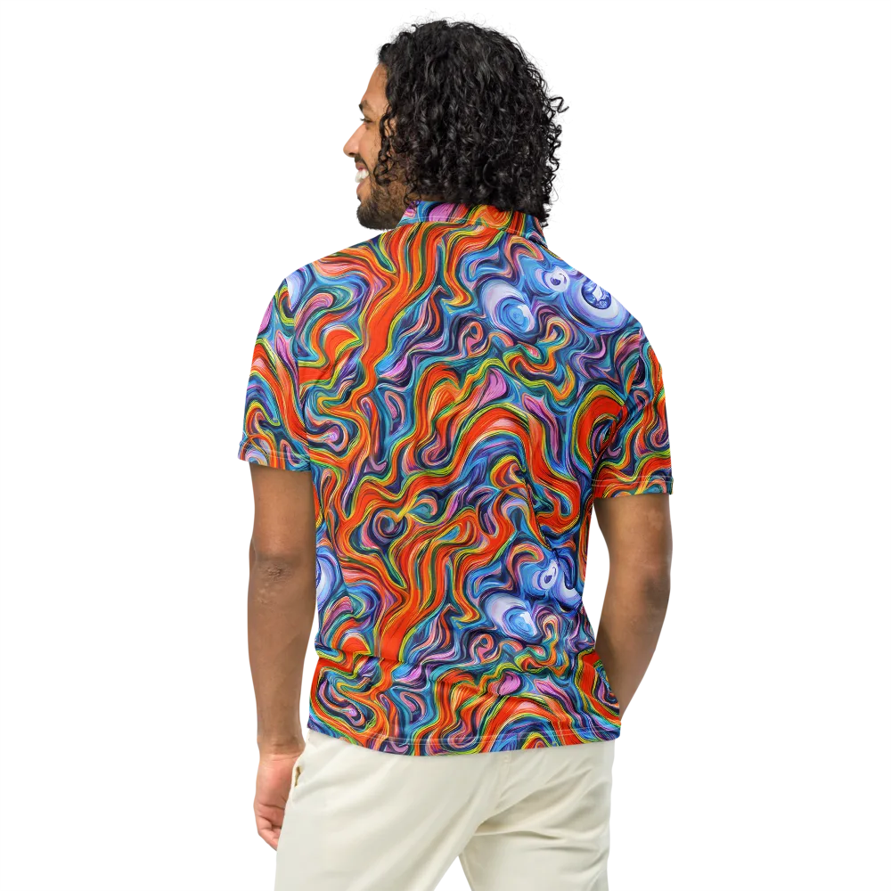 Riptide Radiance on Men's Slim Fit Polo Shirt — Back