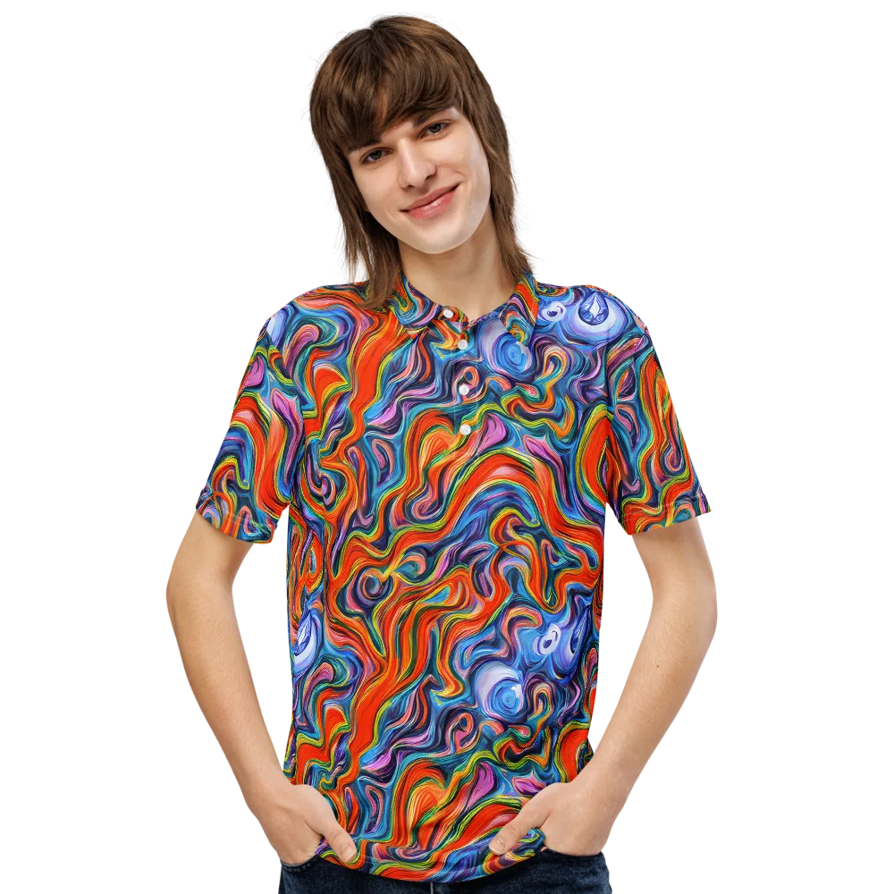 Riptide Radiance on Men's Slim Fit Polo Shirt — Front