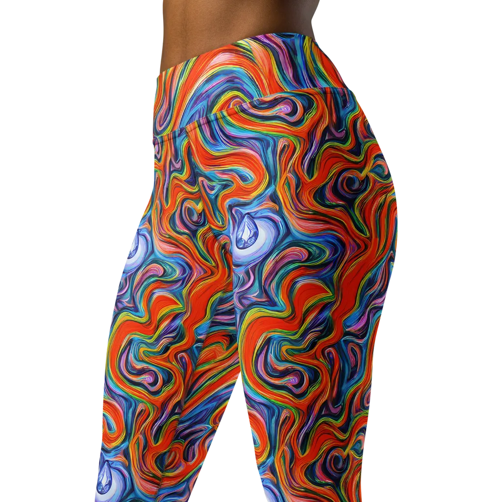 Riptide Radiance on Yoga Leggings — Left Front