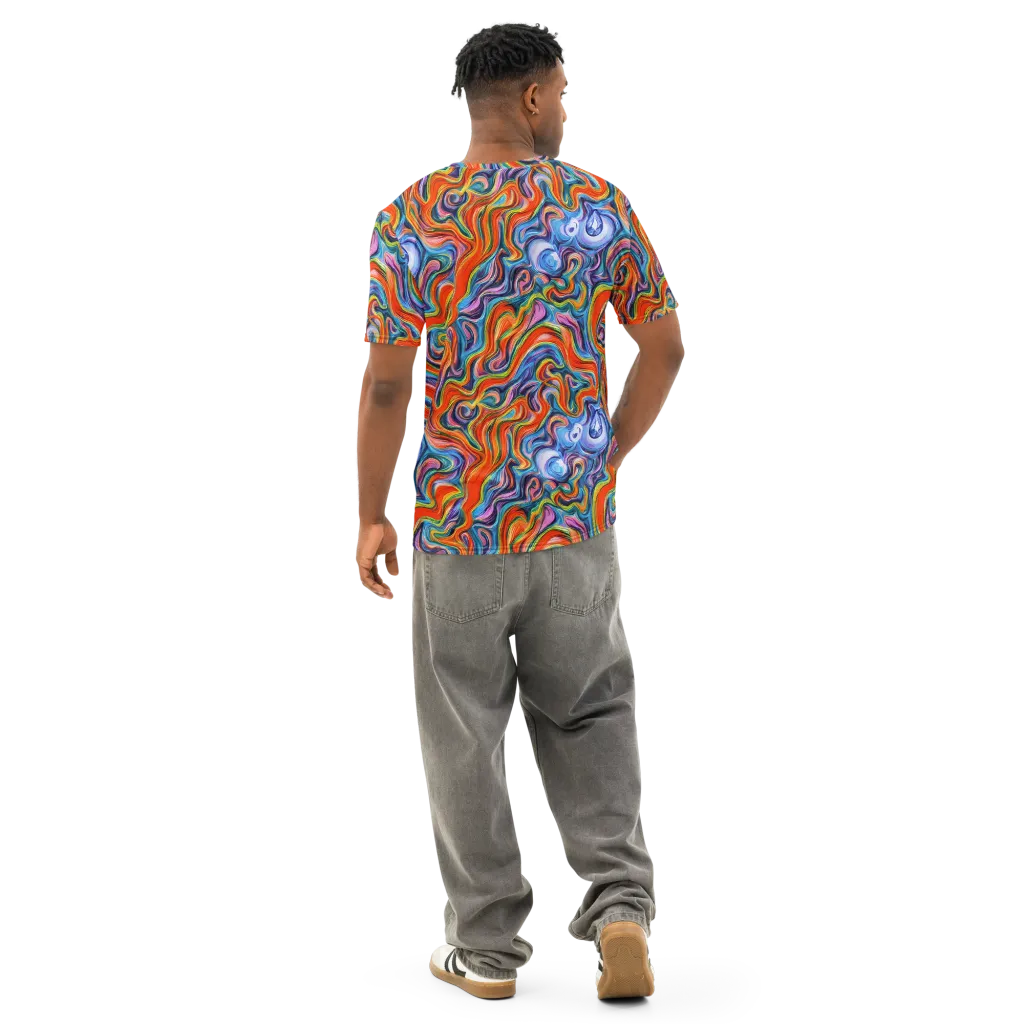 Riptide Radiance on Men's Cotton Crew Neck T-Shirt — Back