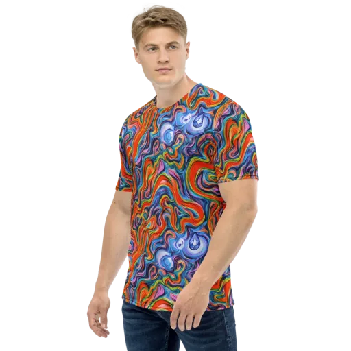Riptide Radiance on a Men's Crew Neck T-Shirt