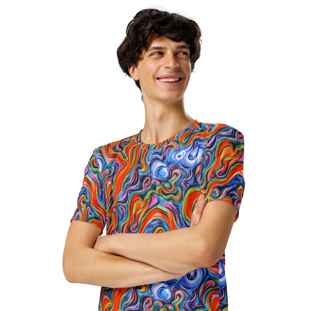 Riptide Radiance on Men's Crew Neck T-Shirt — Left Front