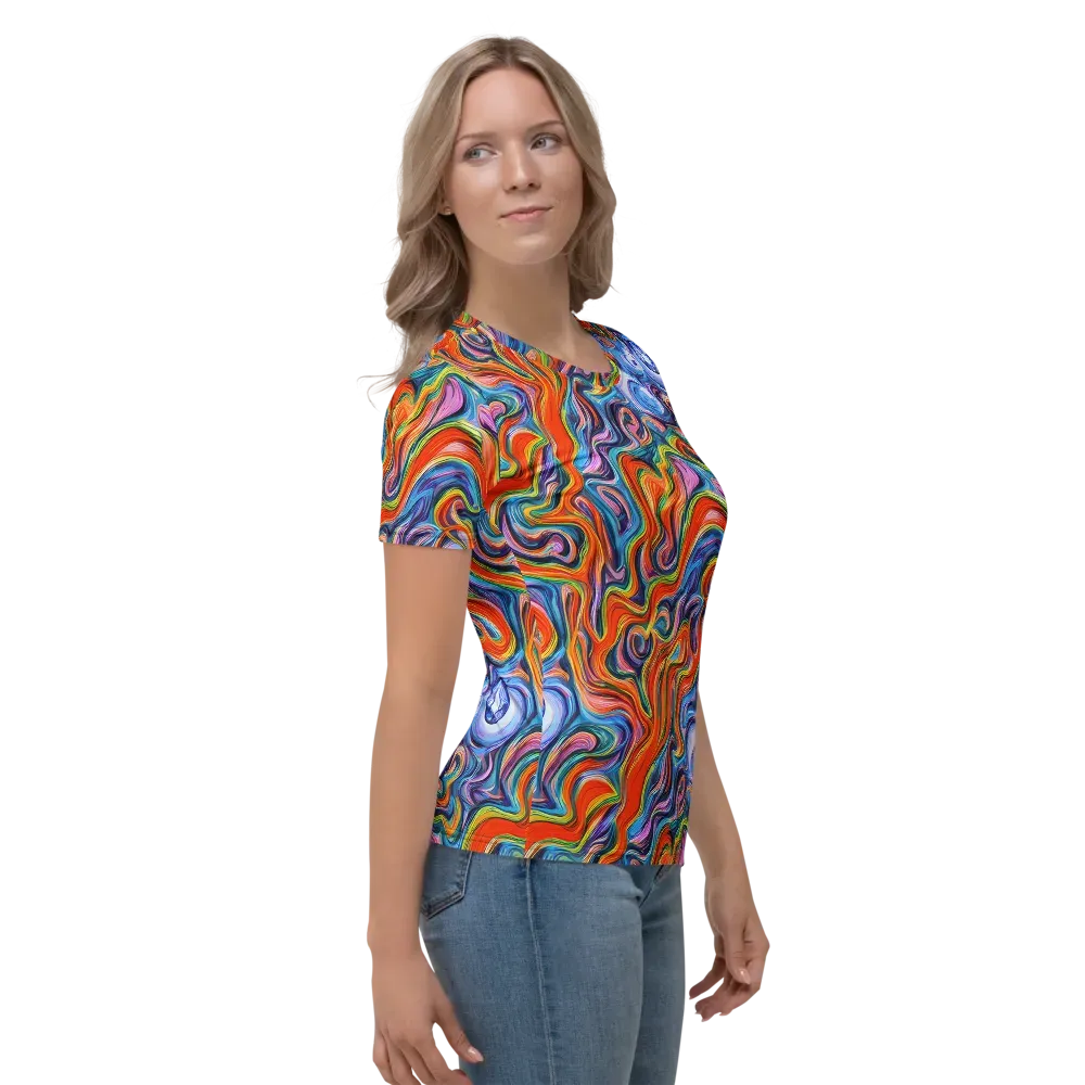 Riptide Radiance on Women's Crew Neck T-Shirt — Right