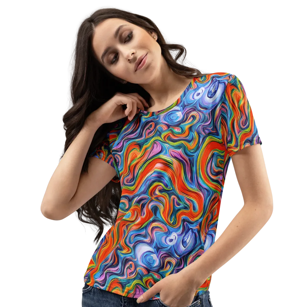 Riptide Radiance on Women's Crew Neck T-Shirt — Left Front