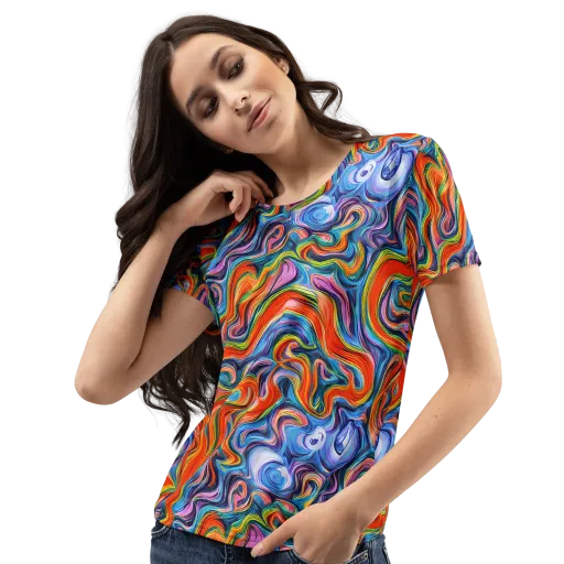 Riptide Radiance on a Women's Crew Neck T-Shirt