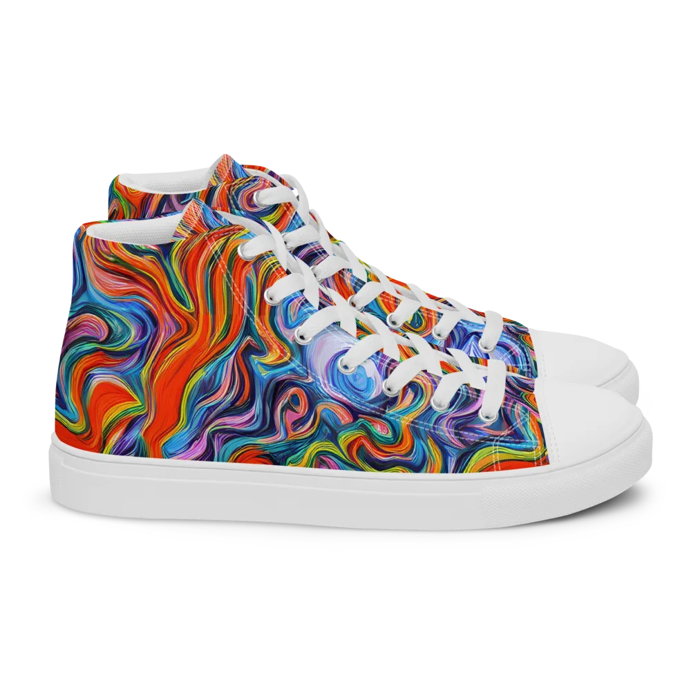Riptide Radiance on Women's High Top Canvas Shoes — Right