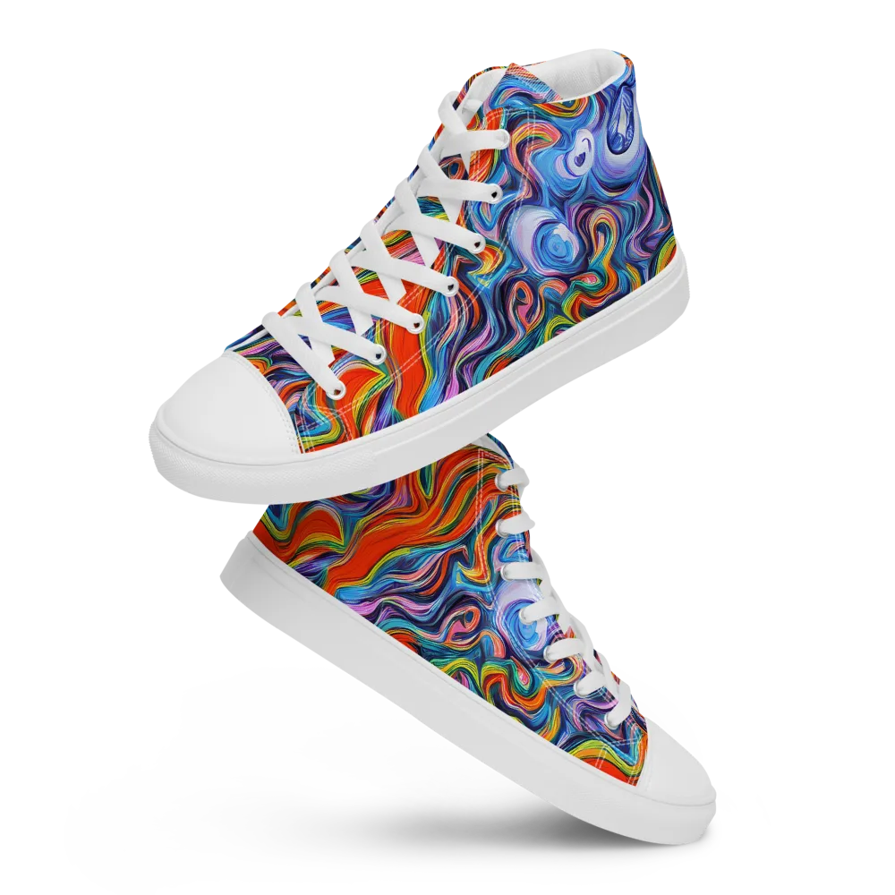 Riptide Radiance on Women's High Top Canvas Shoes — Front