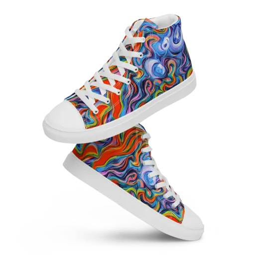 Riptide Radiance on a Women's High Top Canvas Shoes