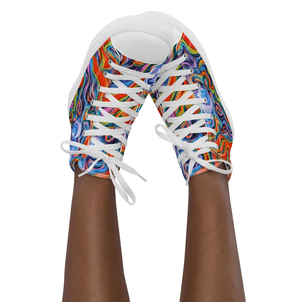 Riptide Radiance on Women's High Top Canvas Shoes — Front