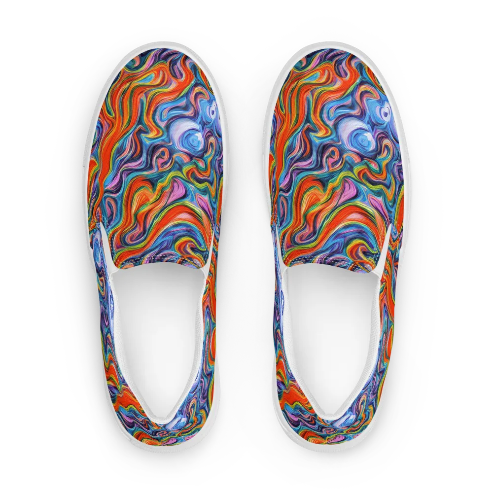 Riptide Radiance on Men's Slip-On Canvas Shoes — Front