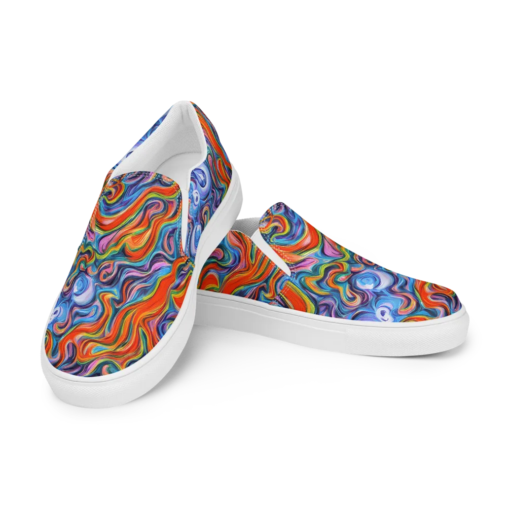 Riptide Radiance on Men's Slip-On Canvas Shoes — Left Front