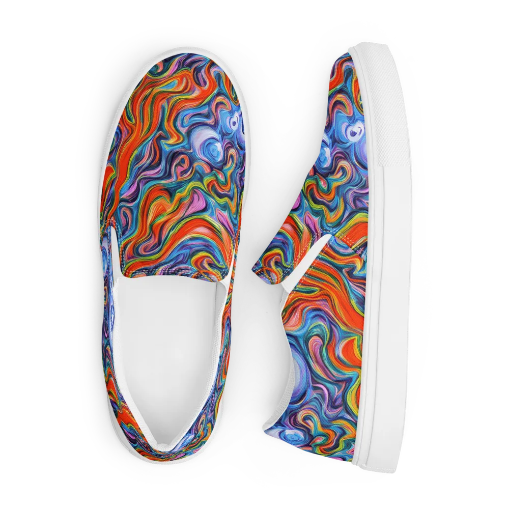 Riptide Radiance on Men's Slip-On Canvas Shoes — Front
