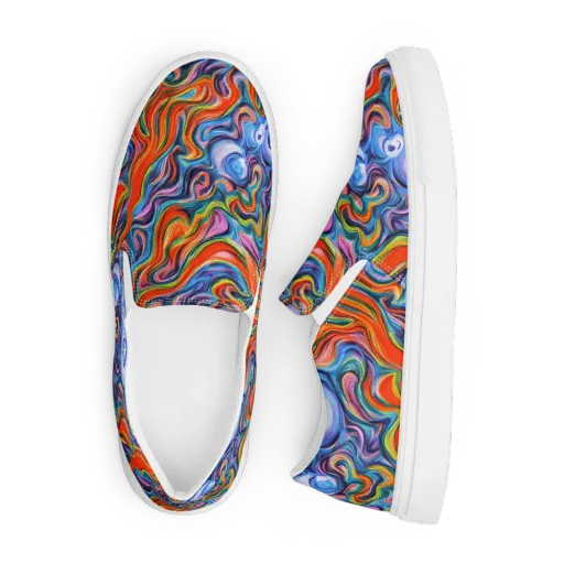 Riptide Radiance on a Men's Slip-On Canvas Shoes