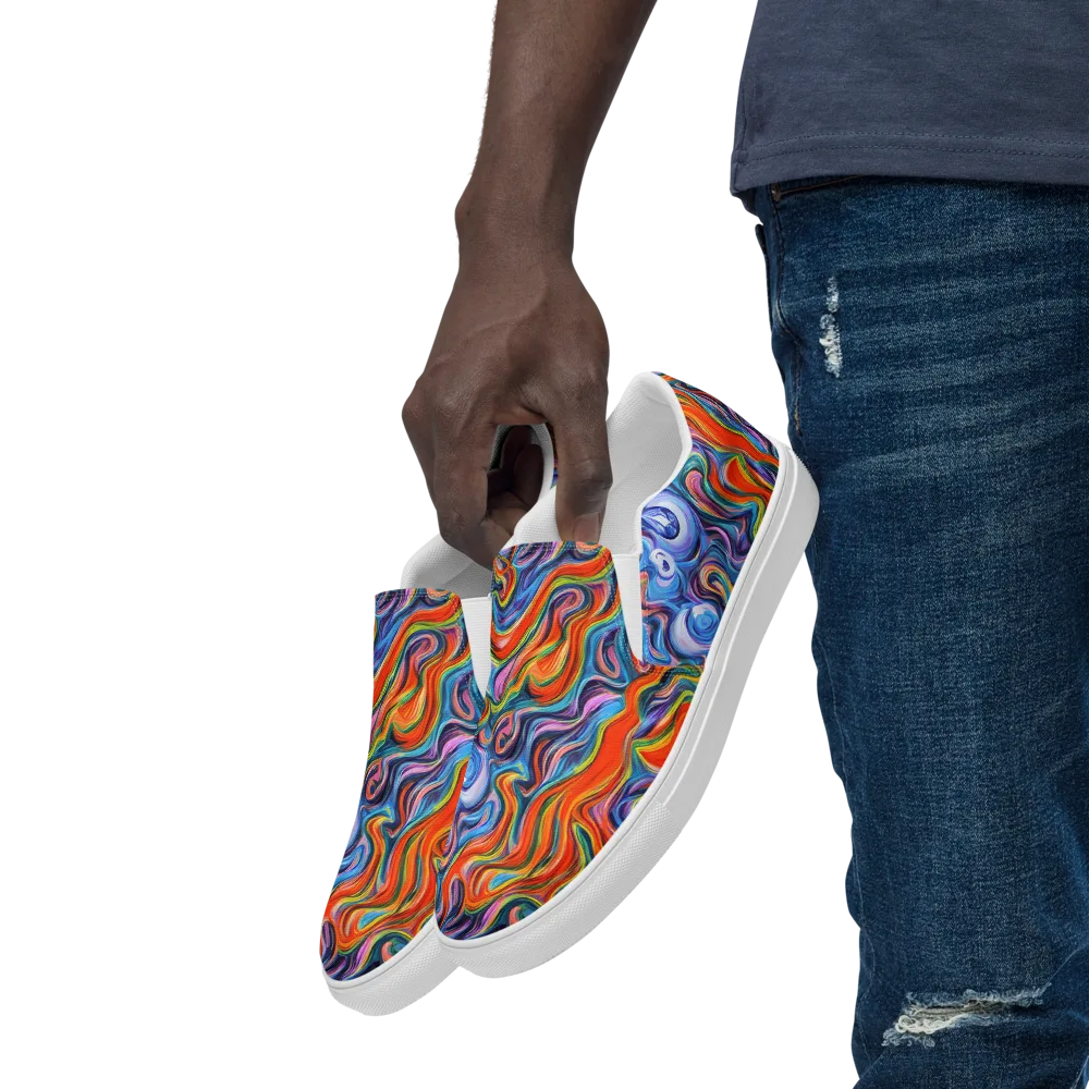 Riptide Radiance on Men's Slip-On Canvas Shoes — Left Front