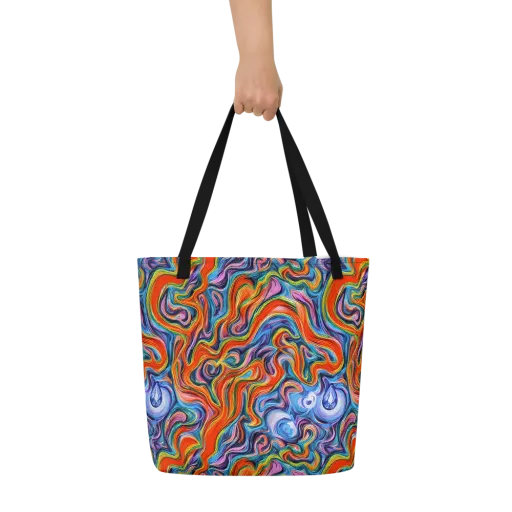 Riptide Radiance on a Large Tote Bag W/ Pocket