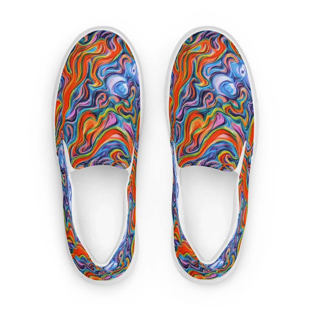 Riptide Radiance on Women's Slip-On Canvas Shoes — Front