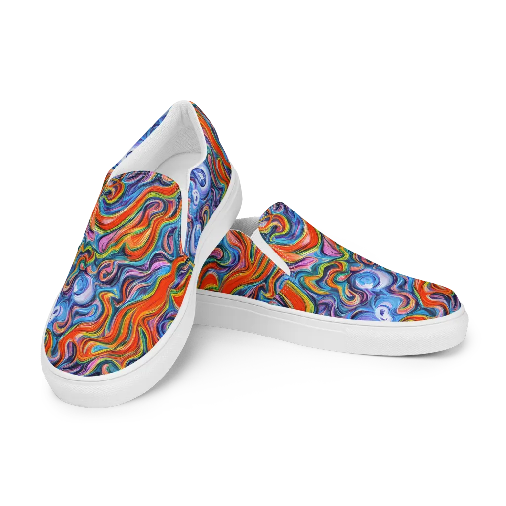 Riptide Radiance on Women's Slip-On Canvas Shoes — Left Front