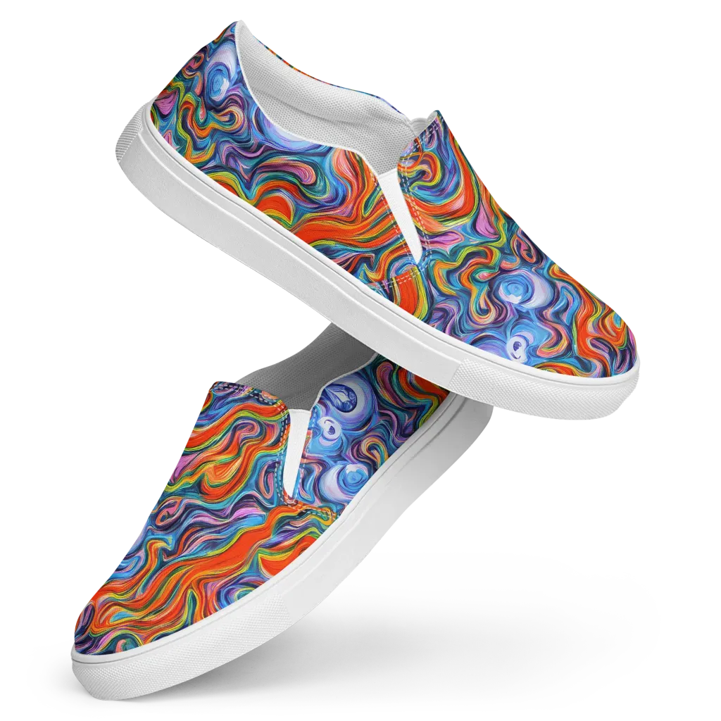 Riptide Radiance on Women's Slip-On Canvas Shoes — Front