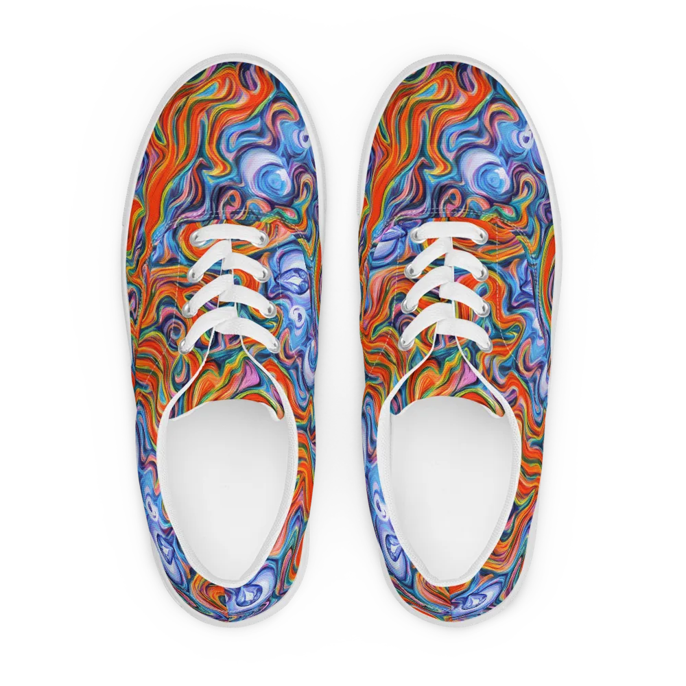 Riptide Radiance on Men's Lace-Up Canvas Shoes — Front