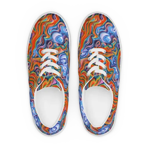 Riptide Radiance on a Men's Lace-Up Canvas Shoes