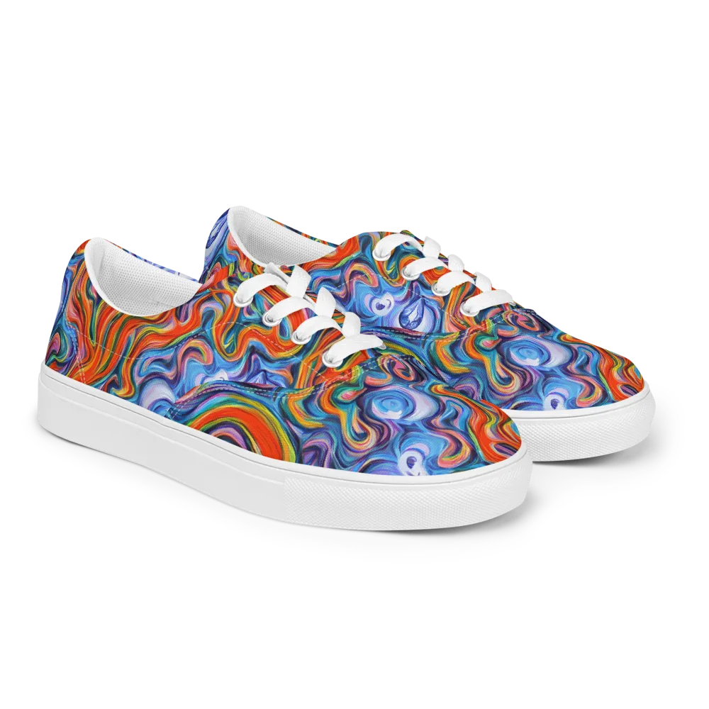 Riptide Radiance on Men's Lace-Up Canvas Shoes — Right Front