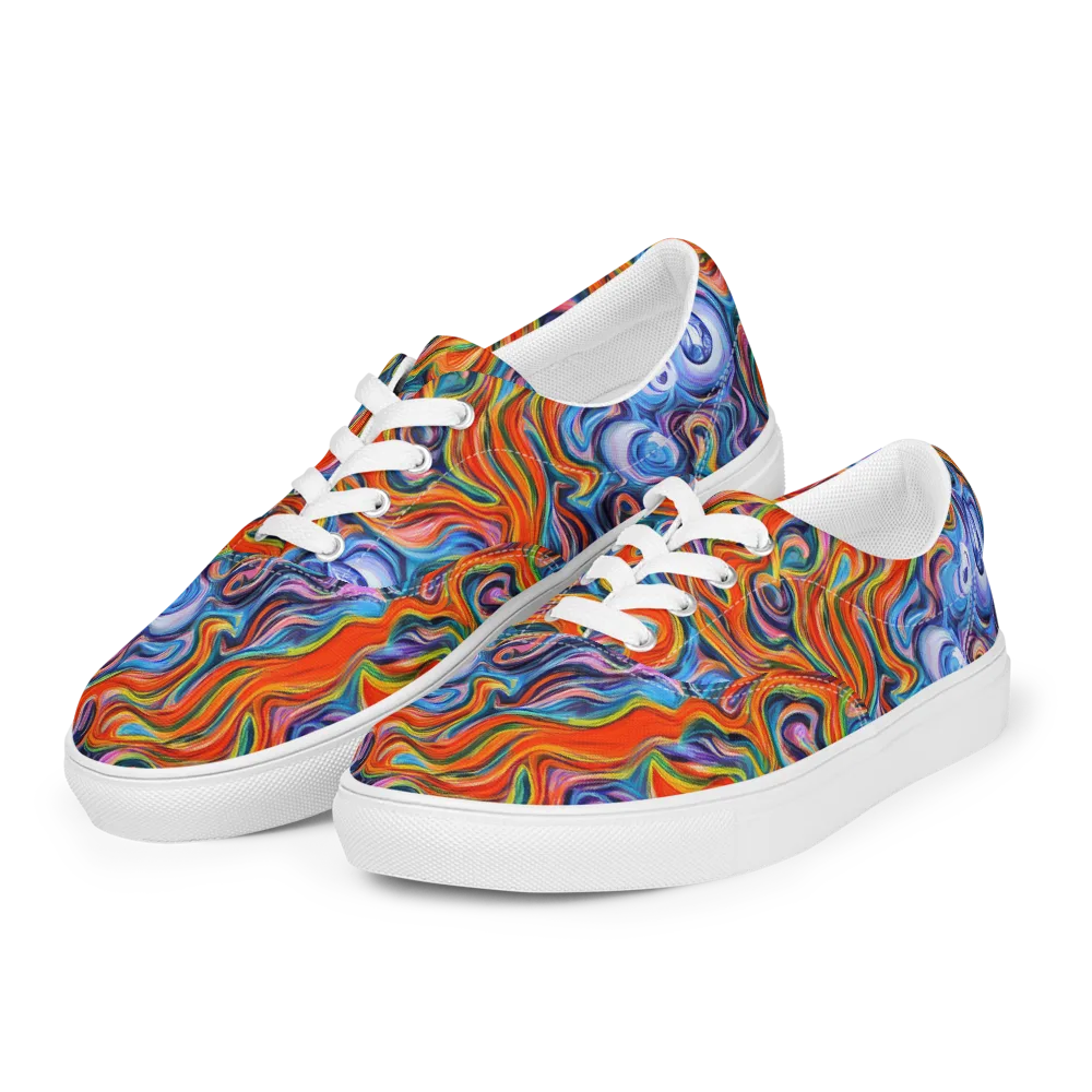Riptide Radiance on Men's Lace-Up Canvas Shoes — Left Front