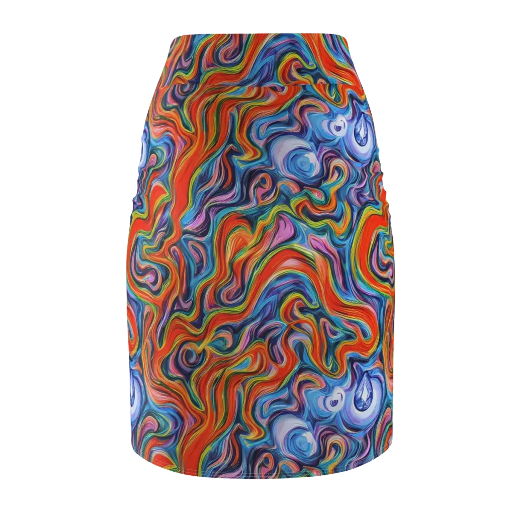 Riptide Radiance on Pencil Skirt — Back