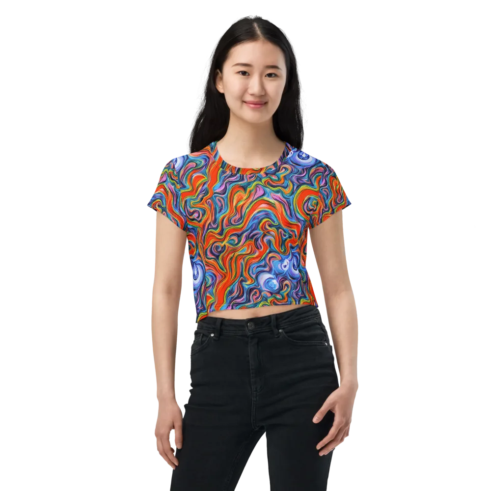 Riptide Radiance on Crop Tee — Front