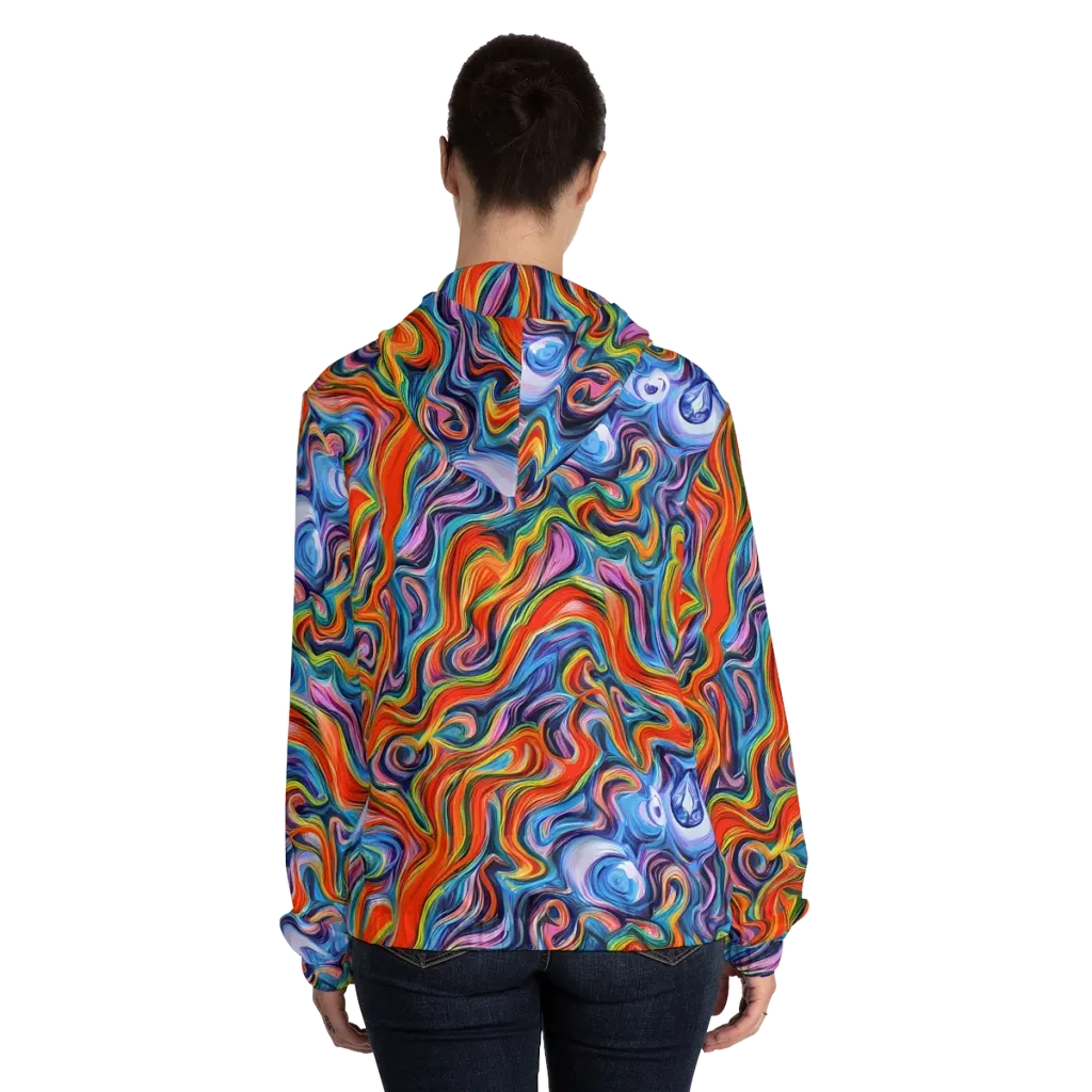 Riptide Radiance on Women's Full-Zip Hoodie — Back On Person