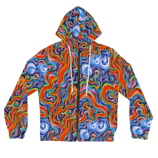 Riptide Radiance on a Women's Full-Zip Hoodie