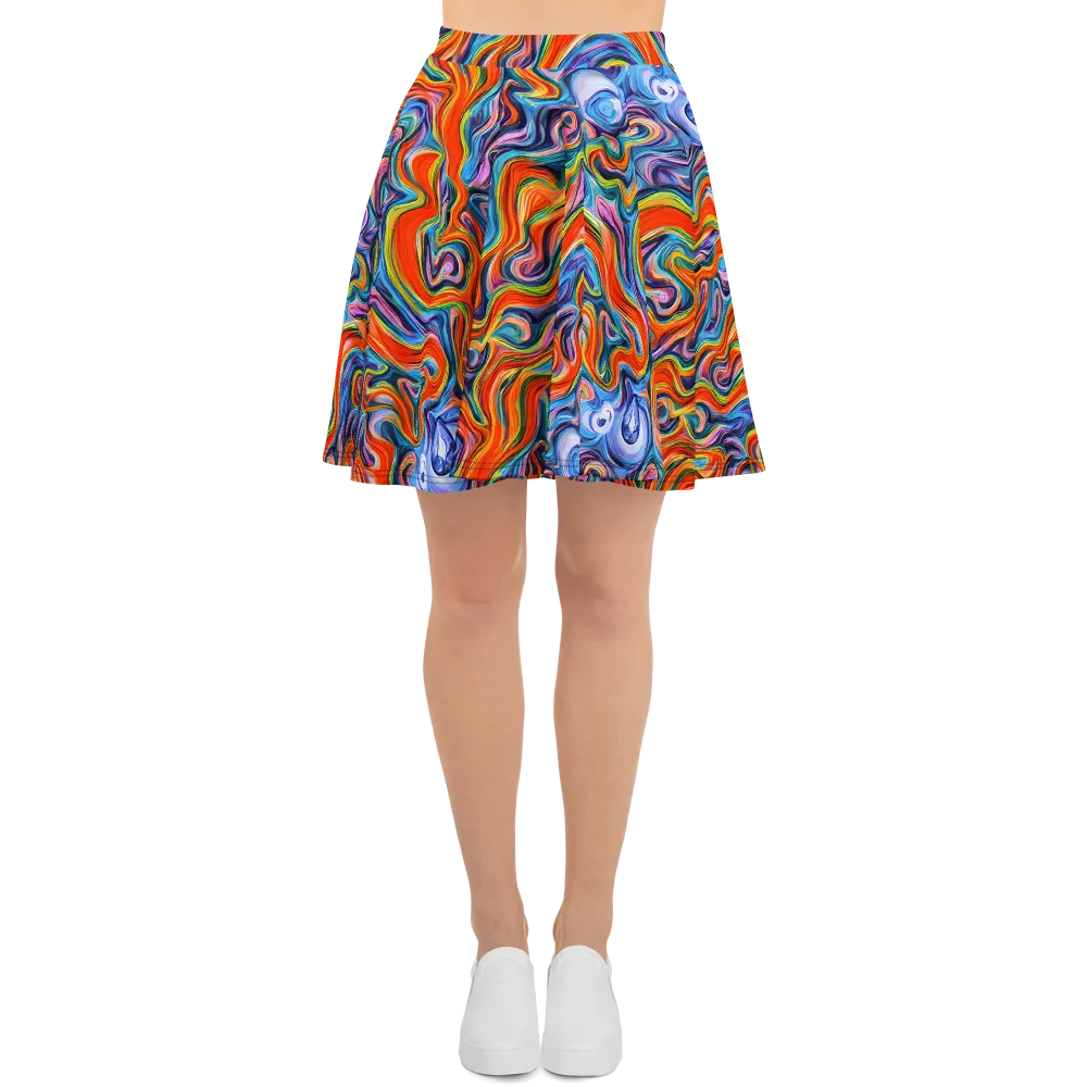 Riptide Radiance on Skater Skirt — Front