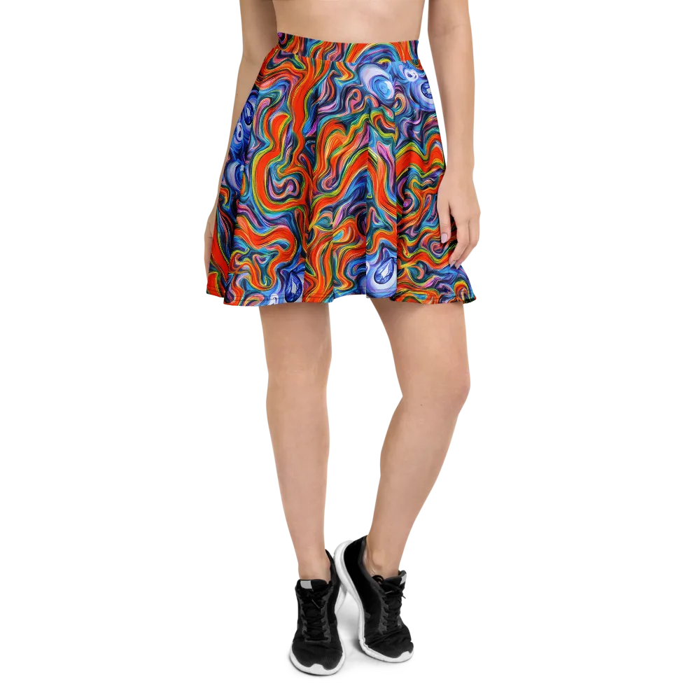 Riptide Radiance on Skater Skirt — Front